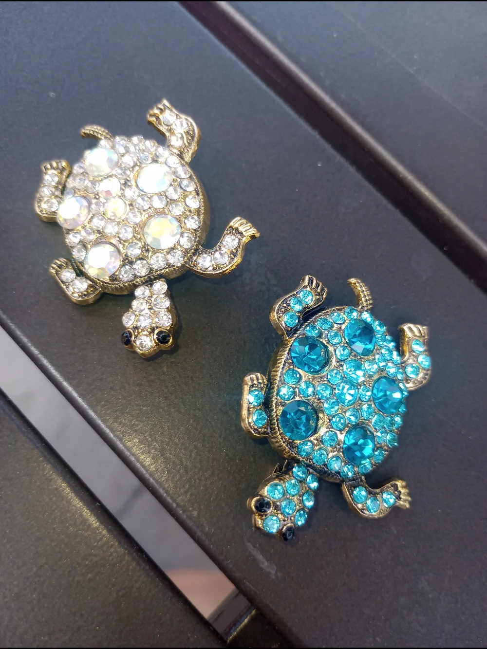 Crystal Turtle Brooch - Pick One
